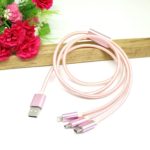 China Factory OEM 3 in 1 High Speed fast Charger USB Data Cable for type c v8 micro usb android iPhone