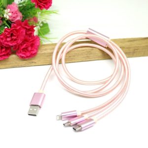 China Factory OEM 3 in 1 High Speed fast Charger USB Data Cable for type c v8 micro usb android iPhone